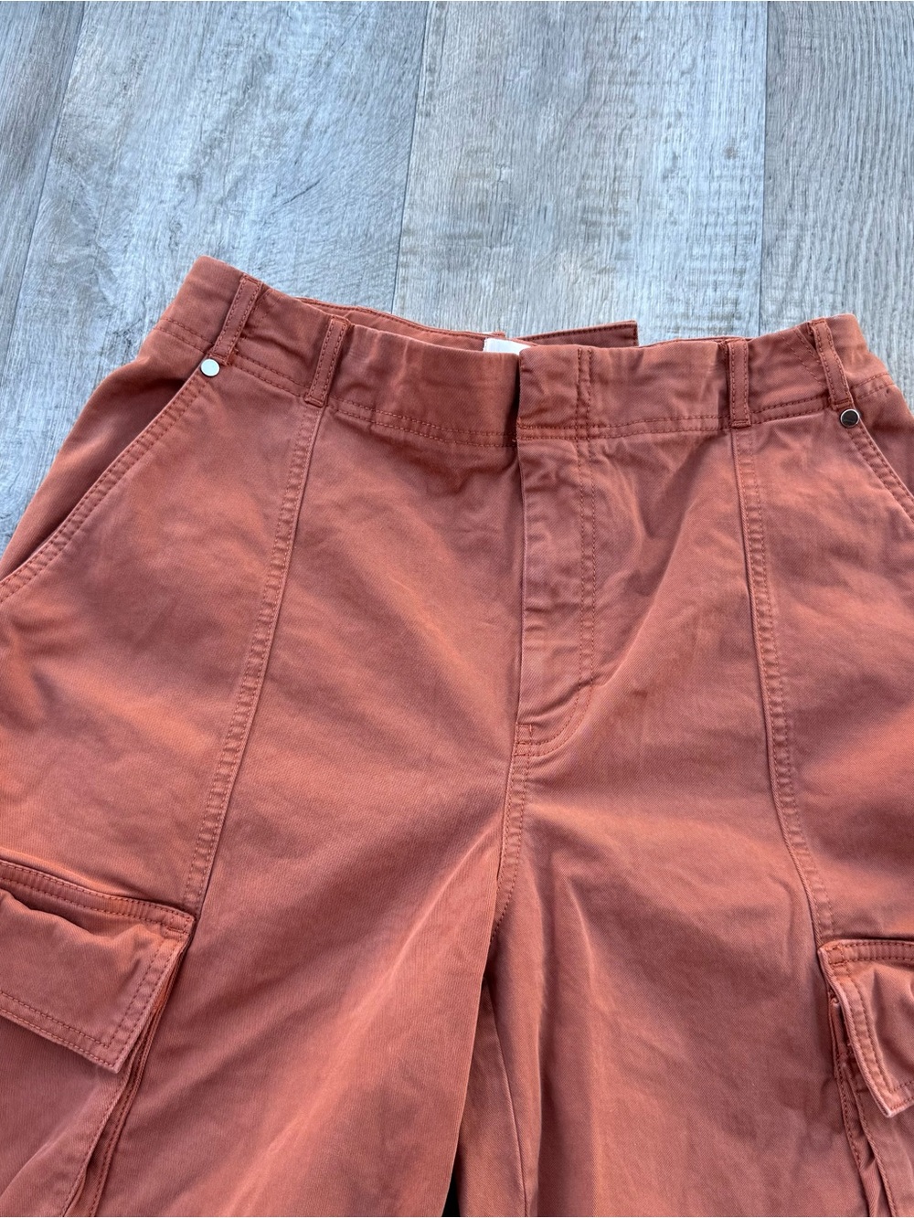 Anthropologie Rust-Brown Cargo Bermuda Shorts - Picture 4 of 11